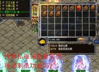 传奇私服辅助能实现移动刺杀功能吗? 传奇私服辅助能实现移动刺杀功能吗?